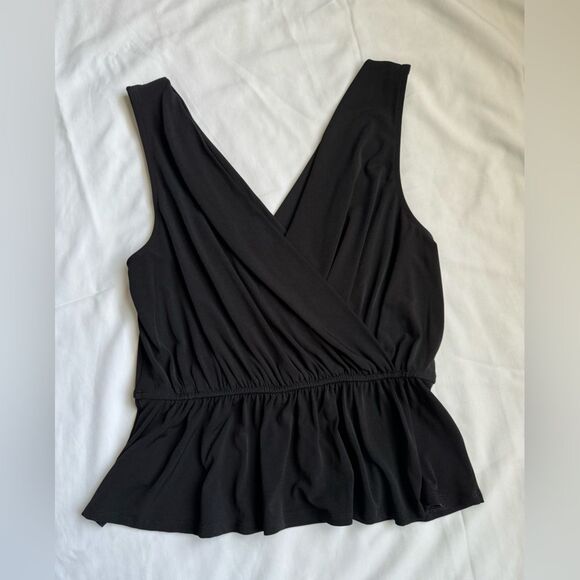 Express Black Sleeveless Peplum Blouse – Size Small - Picture 2 of 4